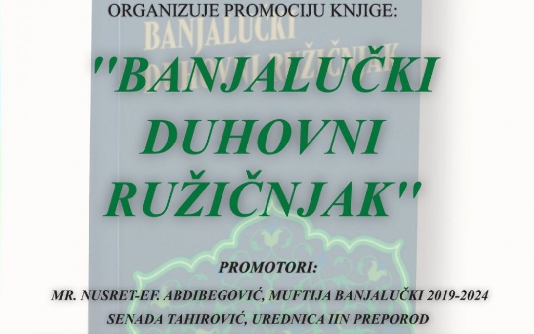 Najava: Promocija knjige Banjalučki duhovni ružičnjak