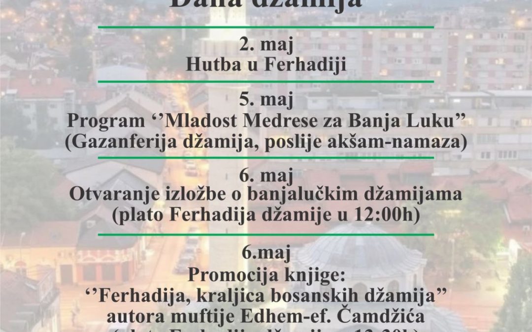 NAJAVA: Program obilježavanja Dana džamija na području Medžlisa Banja Luka