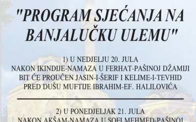 NAJAVA: Program sjećanja na banjalučku ulemu