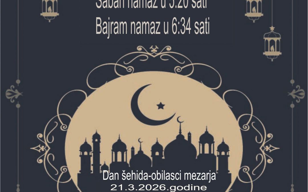 NAJAVA: Prvi dan Ramazanskog bajrama u petak 20. marta