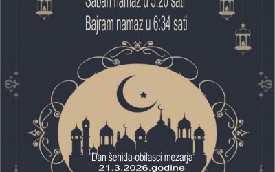 NAJAVA: Prvi dan Ramazanskog bajrama u petak 20. marta
